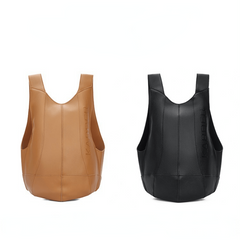 Retro Style Leather Backpack for Work and Travel