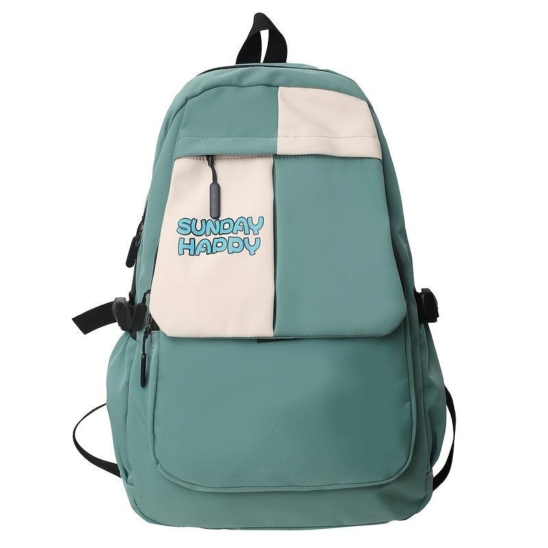 Cartoon Letter Pattern Backpack Purse Zipper Bookbag School Bag