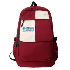Cartoon Letter Pattern Backpack Purse Zipper Bookbag School Bag