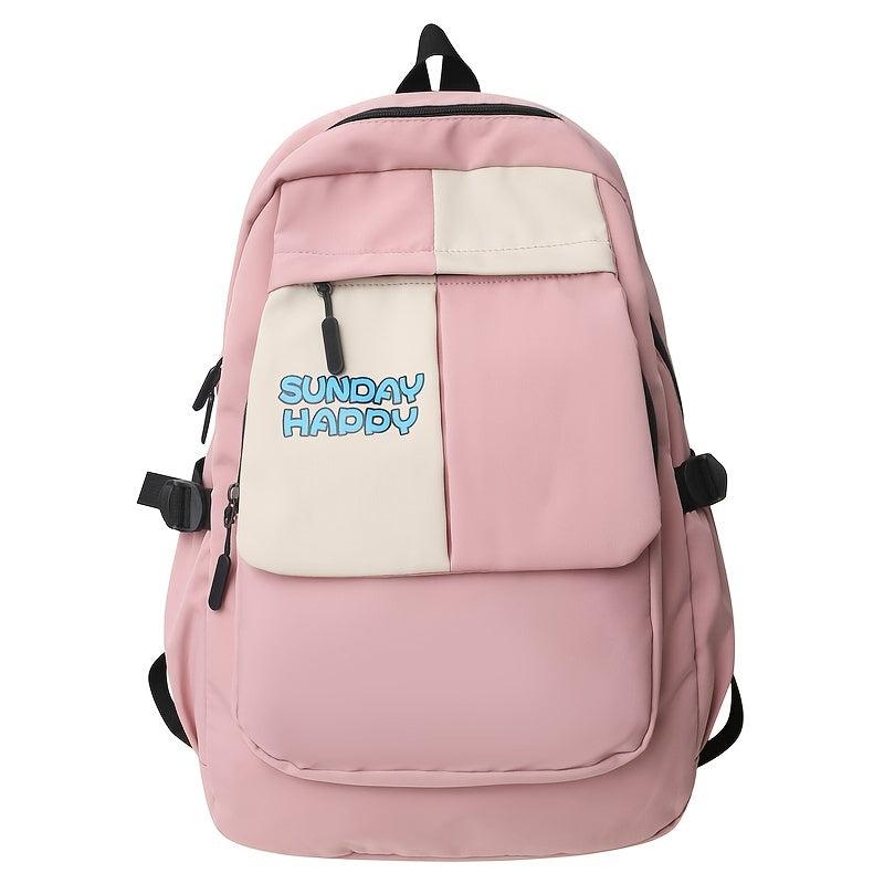 Cartoon Letter Pattern Backpack Purse Zipper Bookbag School Bag
