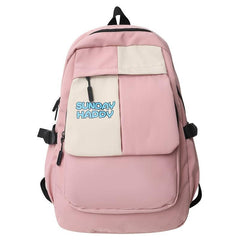 Cartoon Letter Pattern Backpack Purse Zipper Bookbag School Bag