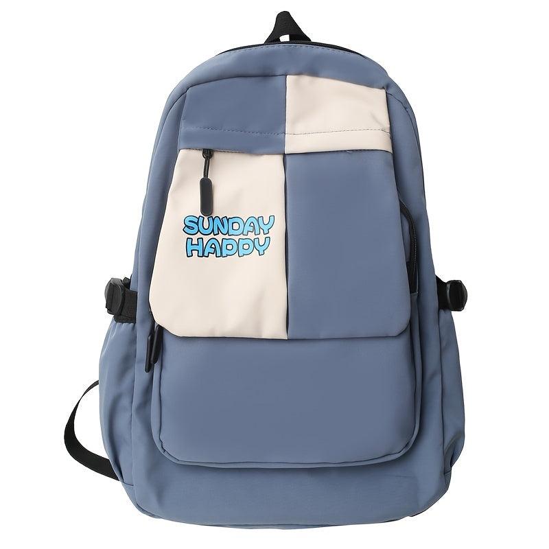 Cartoon Letter Pattern Backpack Purse Zipper Bookbag School Bag