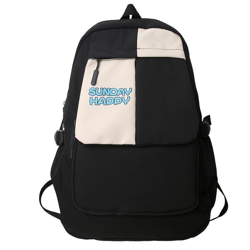 Cartoon Letter Pattern Backpack Purse Zipper Bookbag School Bag