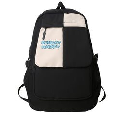 Cartoon Letter Pattern Backpack Purse Zipper Bookbag School Bag