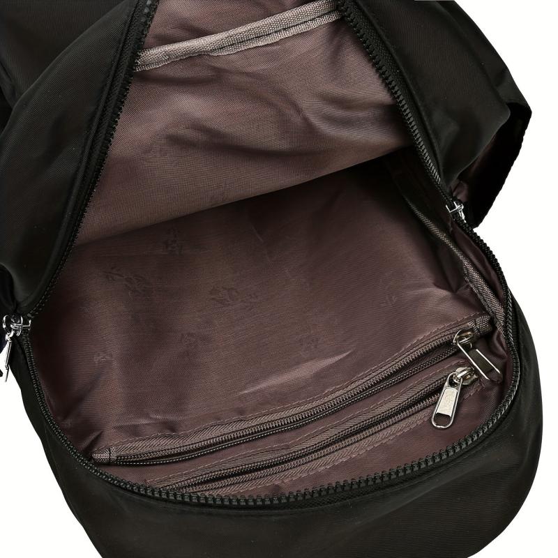 Waterproof Nylon Backpack: Solid Casual Travel Rucksack