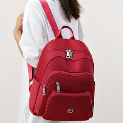 Waterproof Nylon Backpack: Solid Casual Travel Rucksack