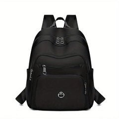Waterproof Nylon Backpack: Solid Casual Travel Rucksack
