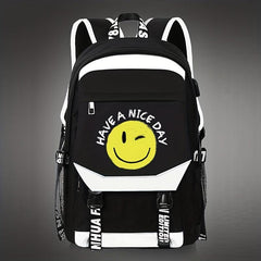 Cartoon Smile Face Backpack Lightweight Rucksack