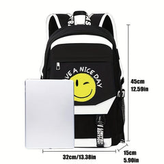 Cartoon Smile Face Backpack Lightweight Rucksack