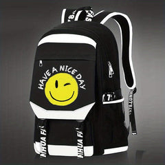 Cartoon Smile Face Backpack Lightweight Rucksack