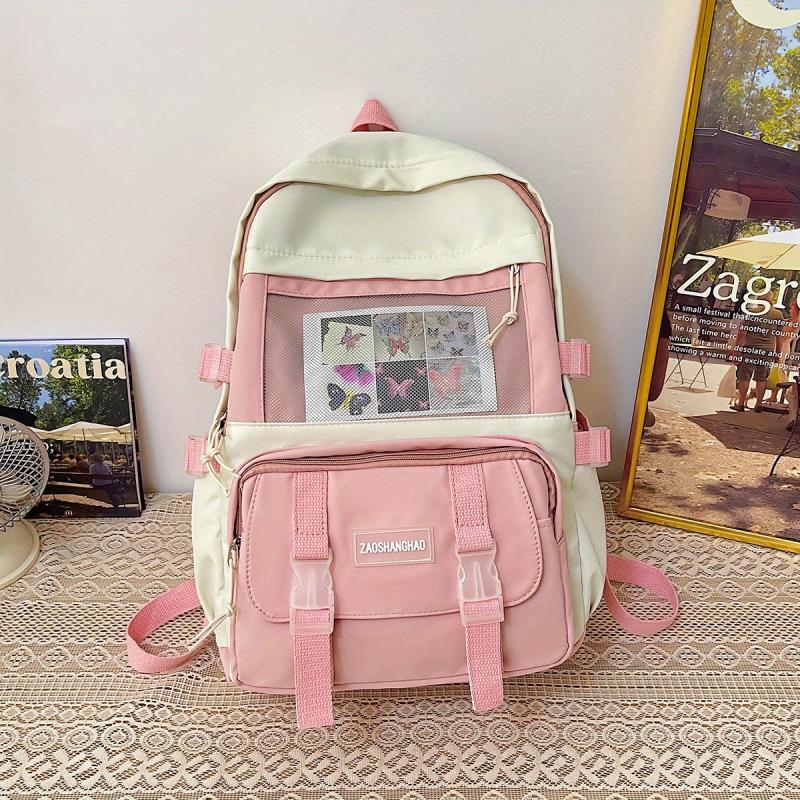 Mesh Pockets Front Backpack Laptop Rucksack Travel Schoolbag