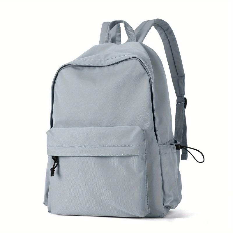 Solid Laptop Backpack Preppy Style Lightweight Travel Bookbag