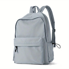 Solid Laptop Backpack Preppy Style Lightweight Travel Bookbag