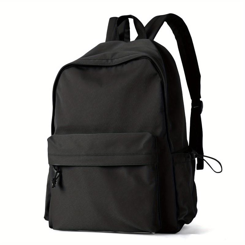 Solid Laptop Backpack Preppy Style Lightweight Travel Bookbag