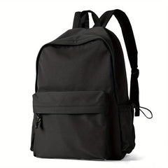 Solid Laptop Backpack Preppy Style Lightweight Travel Bookbag
