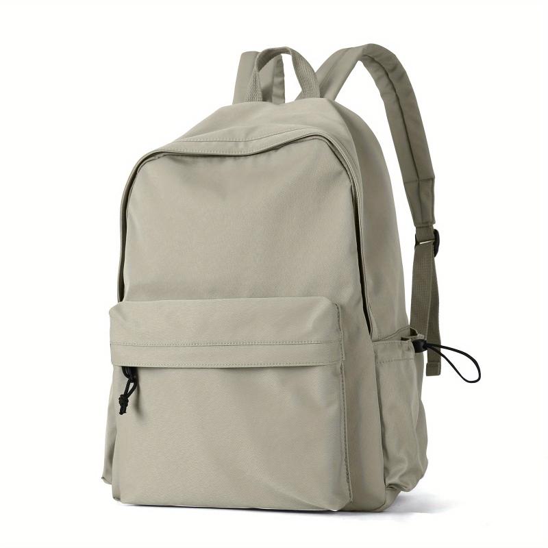 Solid Laptop Backpack Preppy Style Lightweight Travel Bookbag