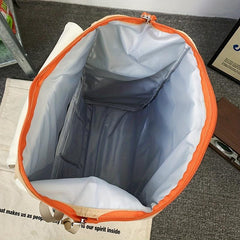 Casual Colorblock Zipper Backpack Large Capacity Rucksack