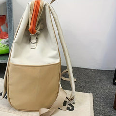 Casual Colorblock Zipper Backpack Large Capacity Rucksack
