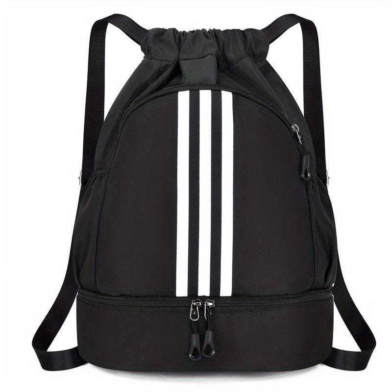 Striped Nylon Gym Backpack Waterproof Daypack