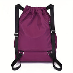 Striped Nylon Gym Backpack Waterproof Daypack