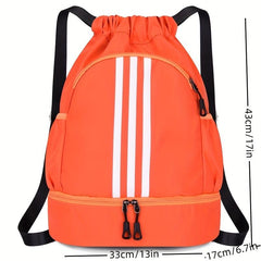 Striped Nylon Gym Backpack Waterproof Daypack