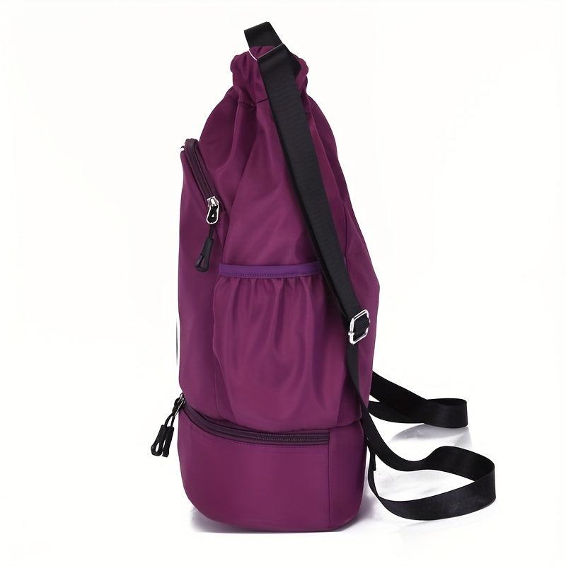 Striped Nylon Gym Backpack Waterproof Daypack