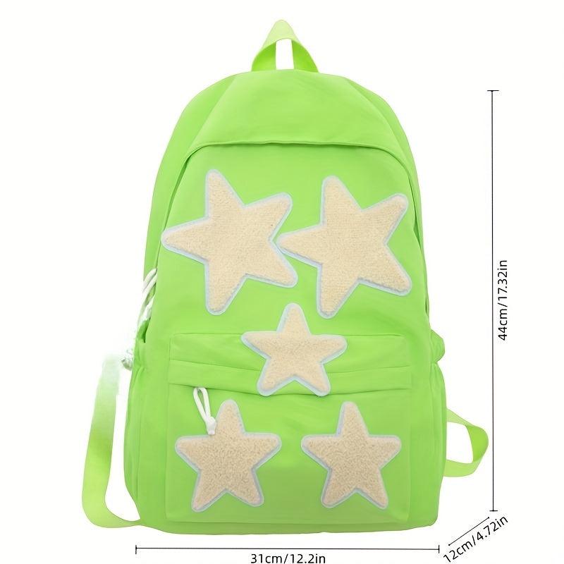 Star Decor Large Capacity Preppy Backpack Nylon Durable Lightweight Laptop Daypa