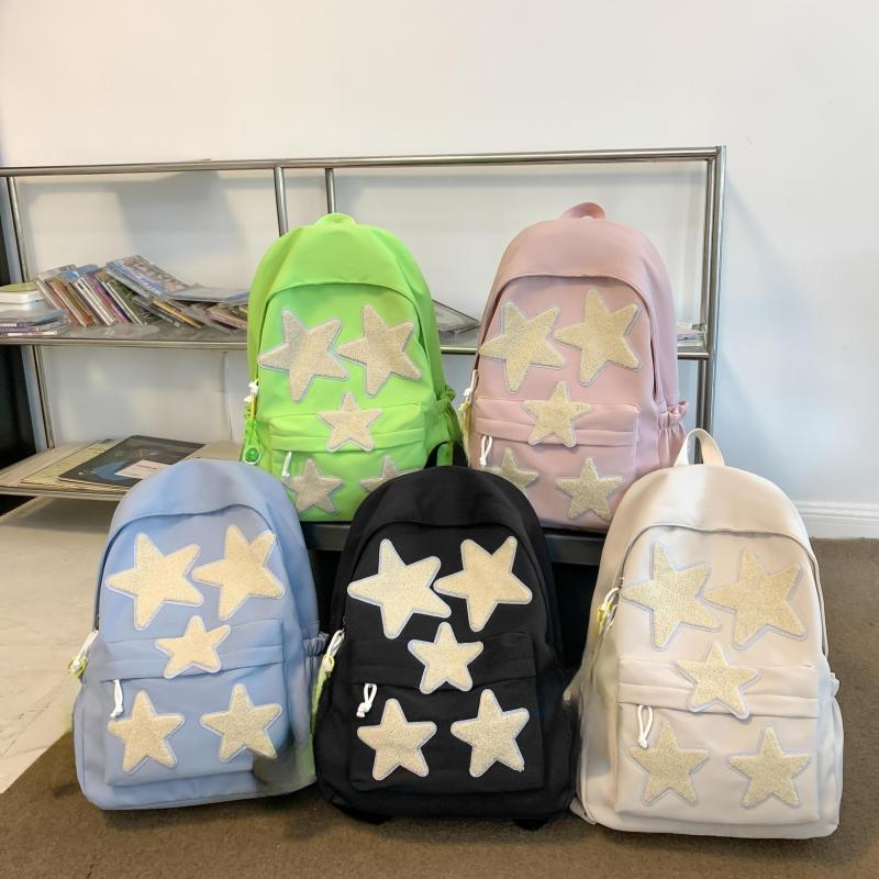 Star Decor Large Capacity Preppy Backpack Nylon Durable Lightweight Laptop Daypa