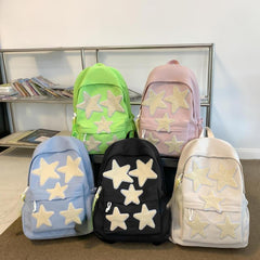 Star Decor Large Capacity Preppy Backpack Nylon Durable Lightweight Laptop Daypa