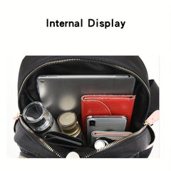 Colorblock Zipper Backpack School Bag Lightweight Travel Daypack