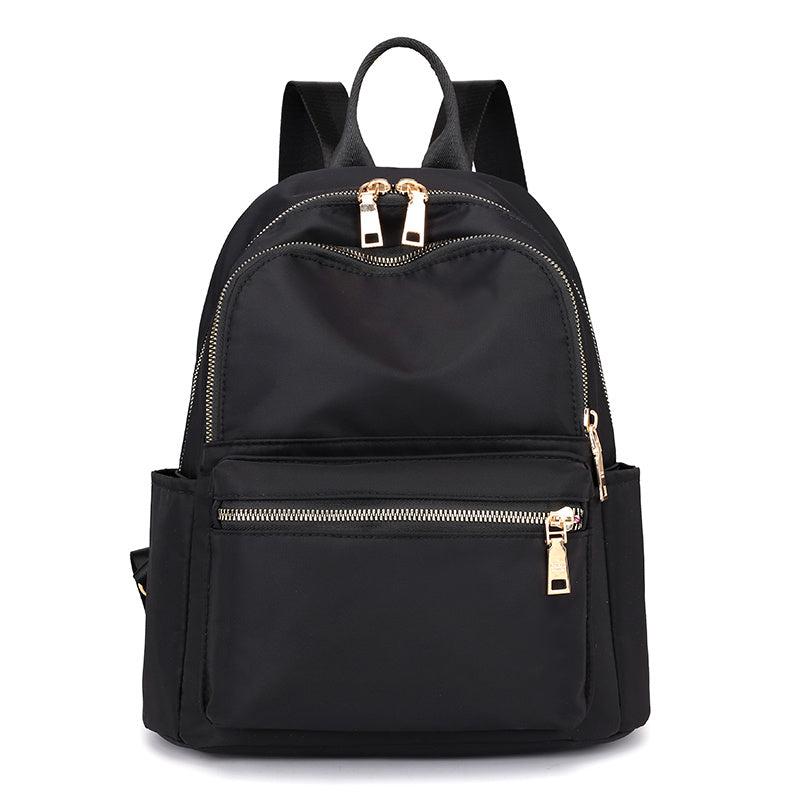 Preppy Style Solid Zipper Backpack with Adjustable Strap