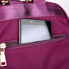 Preppy Style Solid Zipper Backpack with Adjustable Strap