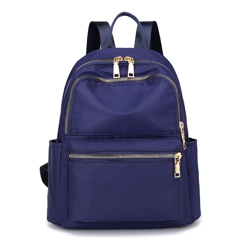 Preppy Style Solid Zipper Backpack with Adjustable Strap