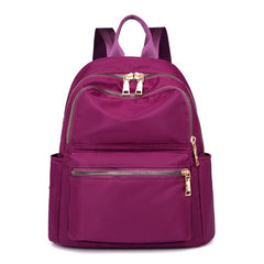 Preppy Style Solid Zipper Backpack with Adjustable Strap
