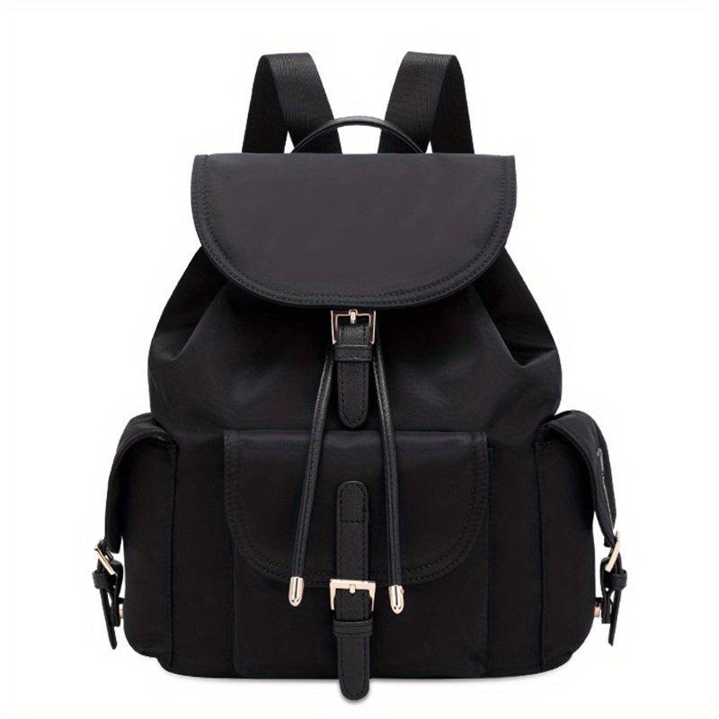 Oxford Cloth Flap Backpack Drawstring Daypack Lightweight Travel School Bag