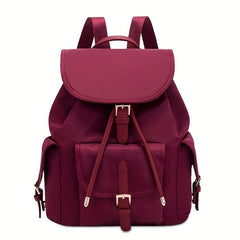 Oxford Cloth Flap Backpack Drawstring Daypack Lightweight Travel School Bag