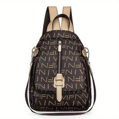 Leopard Print Large Capacity Backpack Canvas Lightweight School Travel Bag