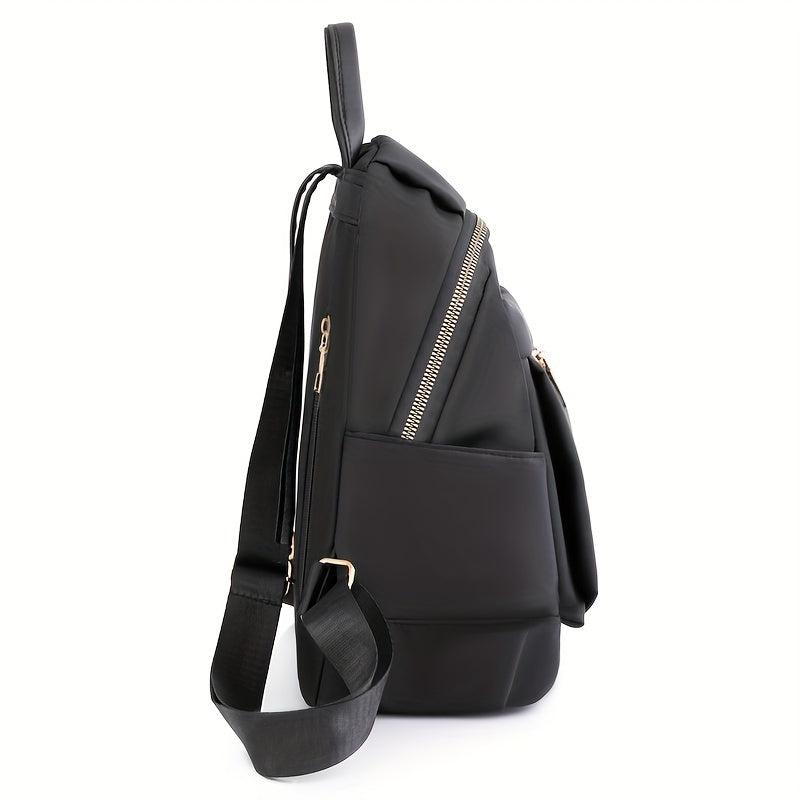 Cartoon Flower Print Backpack Anti Theft Nylon Travel Daypack