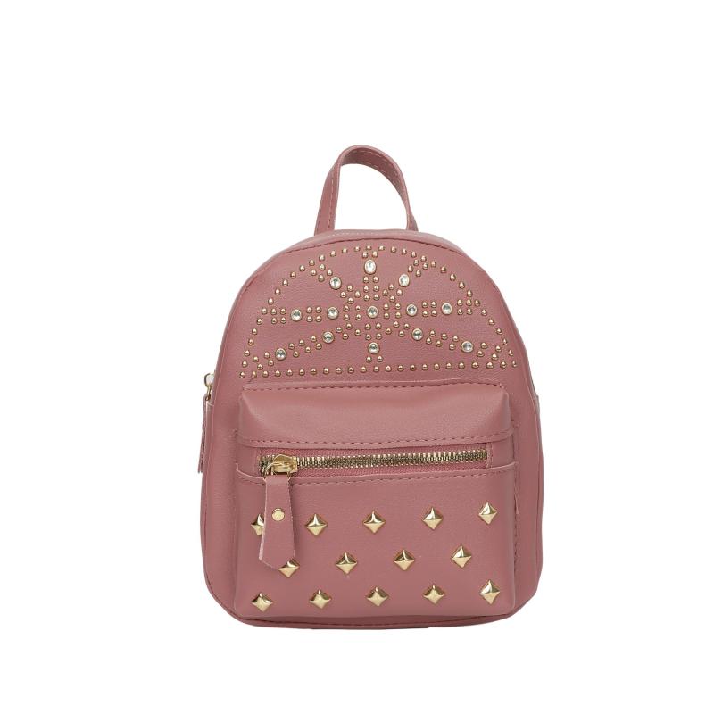 Rivets & Rhinestone Decor Backpack Niche Storage Daypack