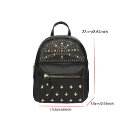 Rivets & Rhinestone Decor Backpack Niche Storage Daypack