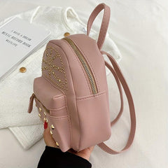 Rivets & Rhinestone Decor Backpack Niche Storage Daypack