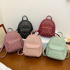 Rivets & Rhinestone Decor Backpack Niche Storage Daypack