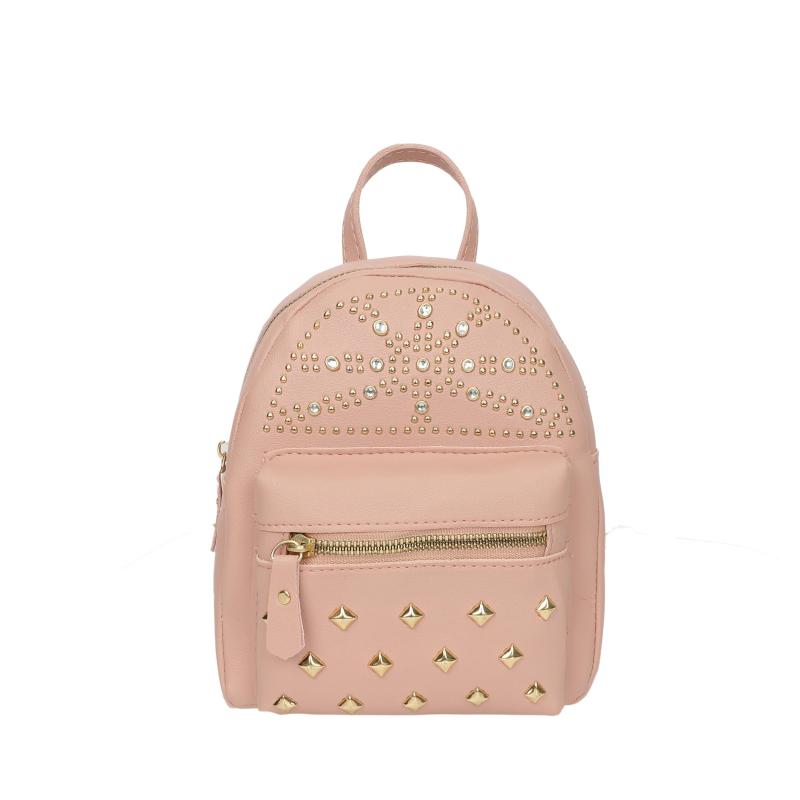 Rivets & Rhinestone Decor Backpack Niche Storage Daypack