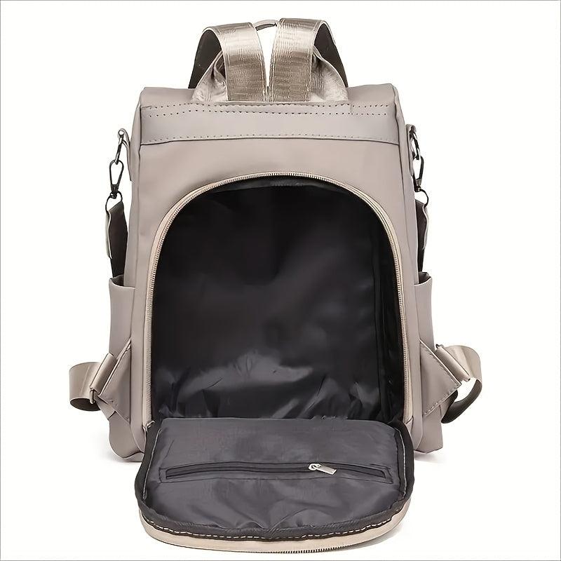 Minimalist Casual Zipper Backpack Lightweight Solid Rucksack