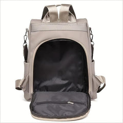 Minimalist Casual Zipper Backpack Lightweight Solid Rucksack