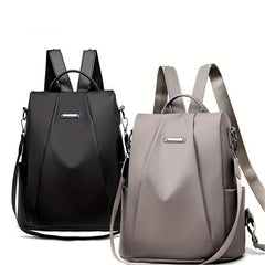 Minimalist Casual Zipper Backpack Lightweight Solid Rucksack