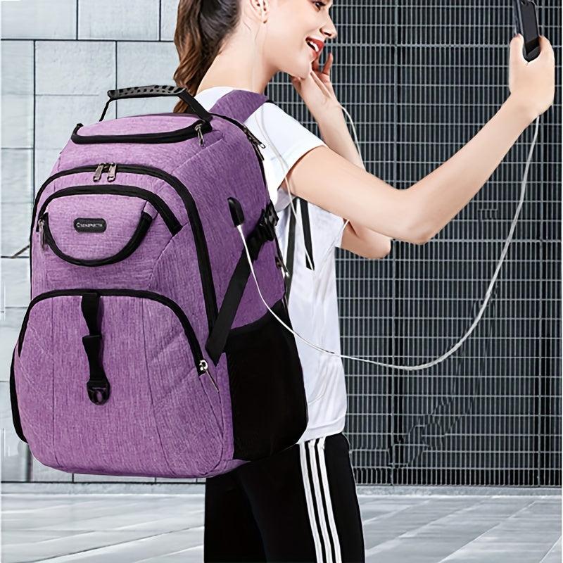 Large Capacity Travel Backpack Waterproof Laptop Daypack with USB Charging Port