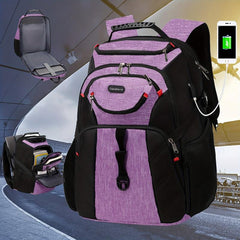 Large Capacity Travel Backpack Waterproof Laptop Daypack with USB Charging Port