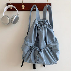 Nylon Drawstring Backpack Lightweight Travel Camping Hiking Daypack