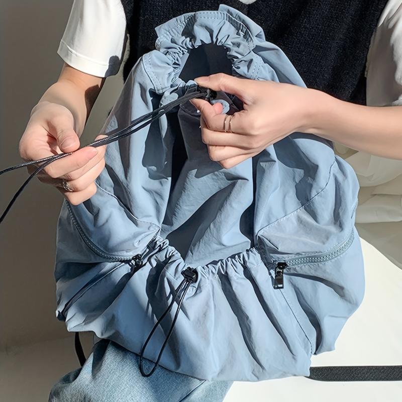 Nylon Drawstring Backpack Lightweight Travel Camping Hiking Daypack